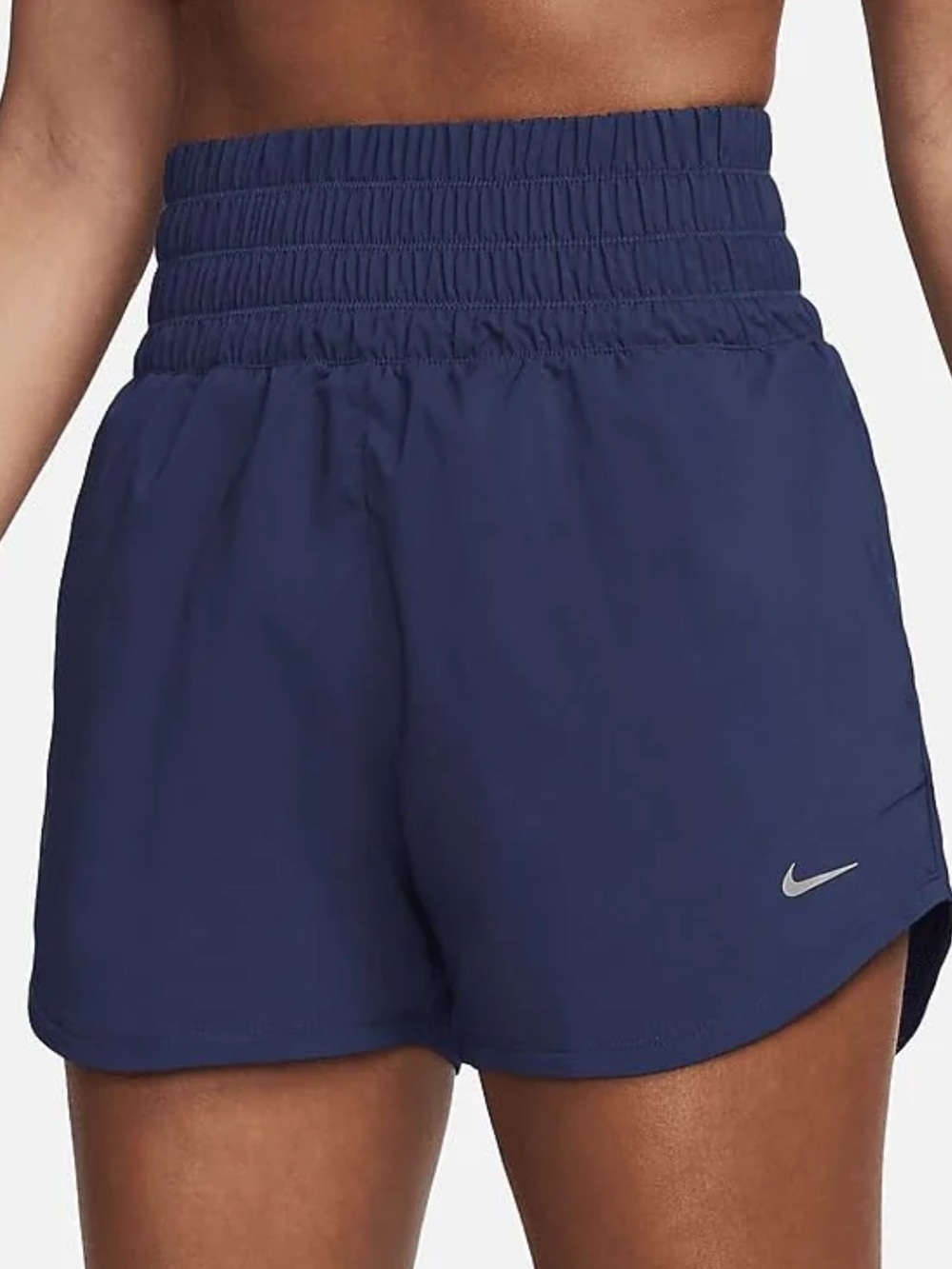 🆕 Nike One Dri-FIT Womens High-Waist Running Training Shorts Blue Size L